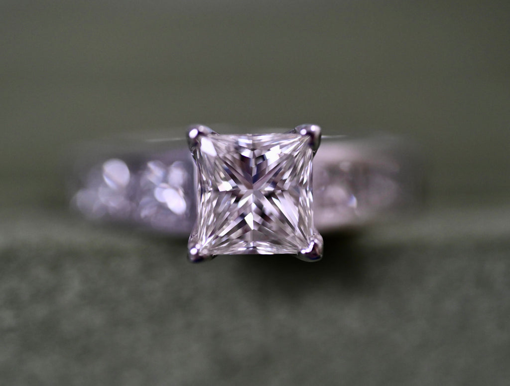 2.15 Carat TW Princess Cut Diamond Engagement Ring