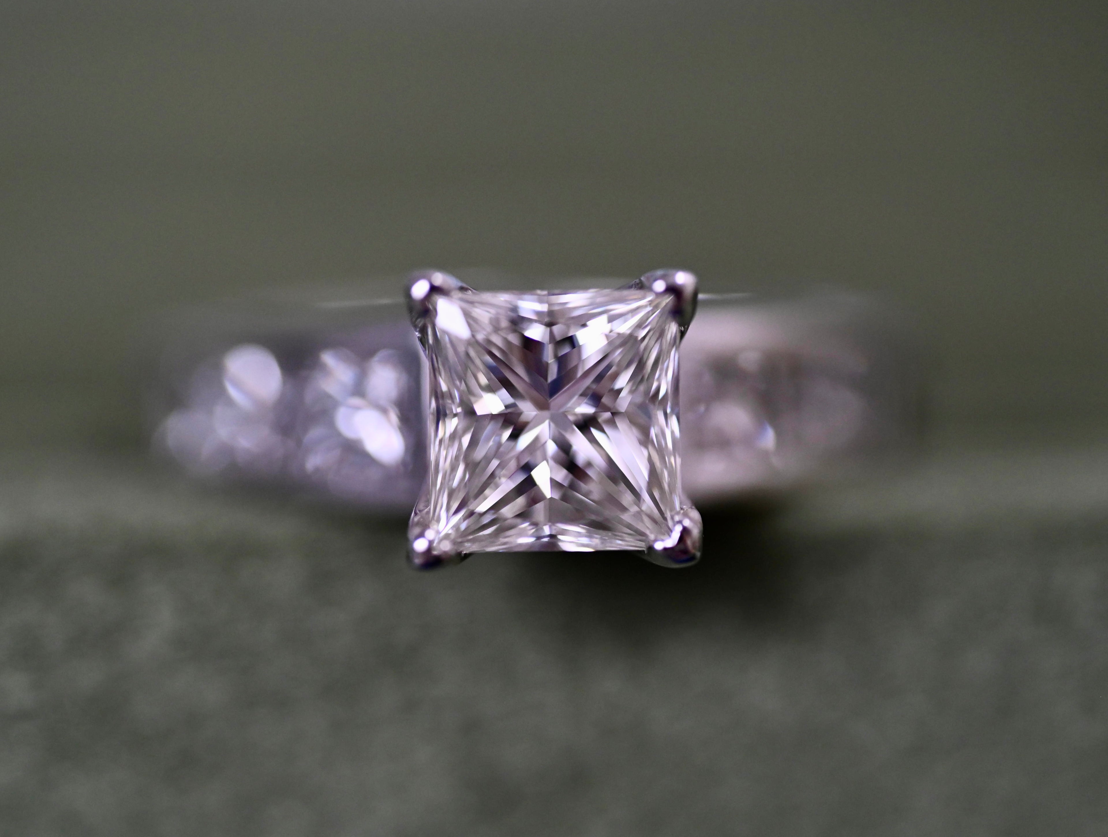 2.15 Carat TW Princess Cut Diamond Engagement Ring