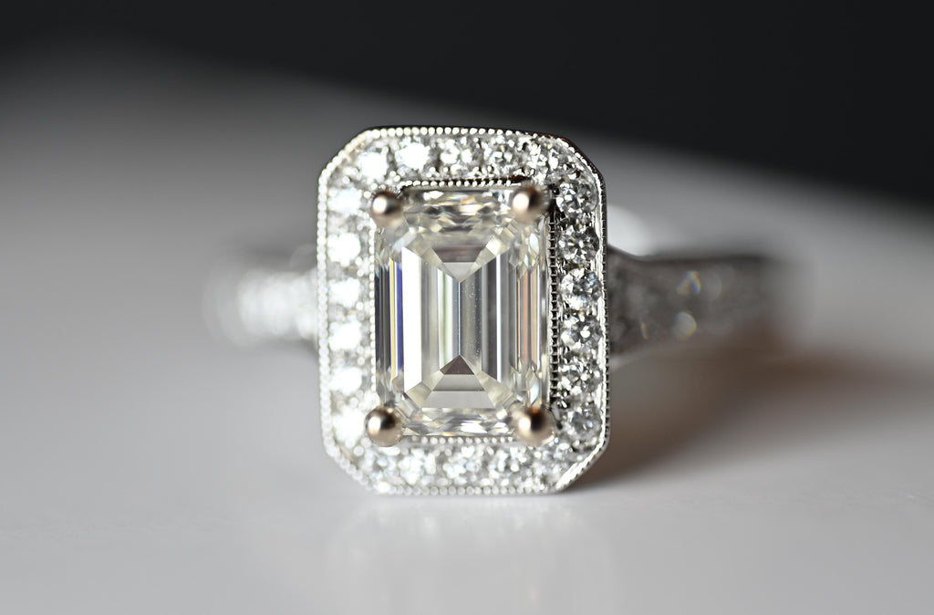 2.60 Carat TW Emerald Cut Diamond Engagement Ring