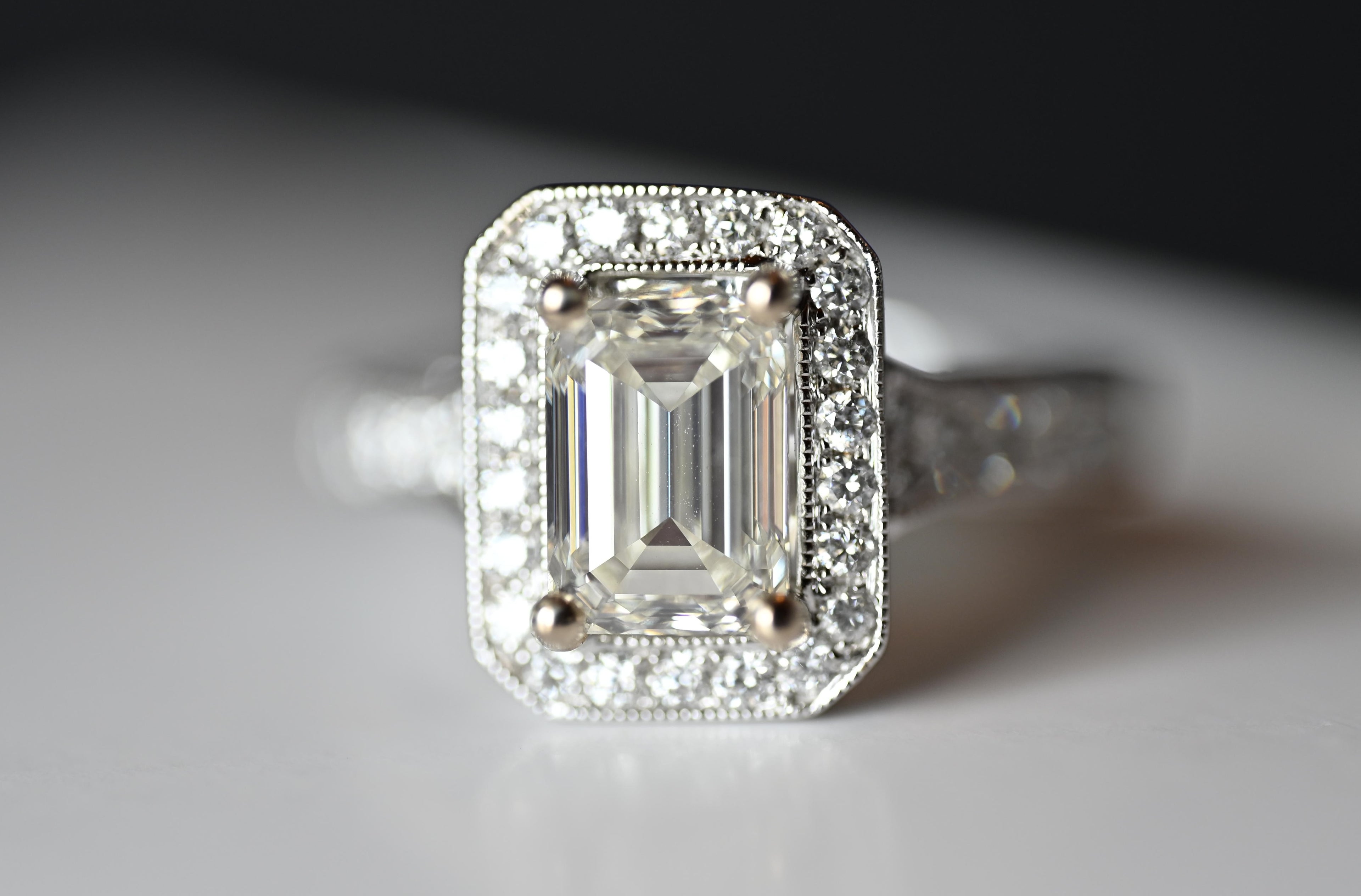 2.60 Carat TW Emerald Cut Diamond Engagement Ring