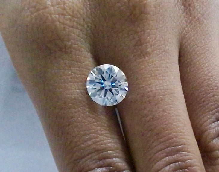 3.28 Carat Round Brilliant Cut Hearts and Arrows Lab Diamond