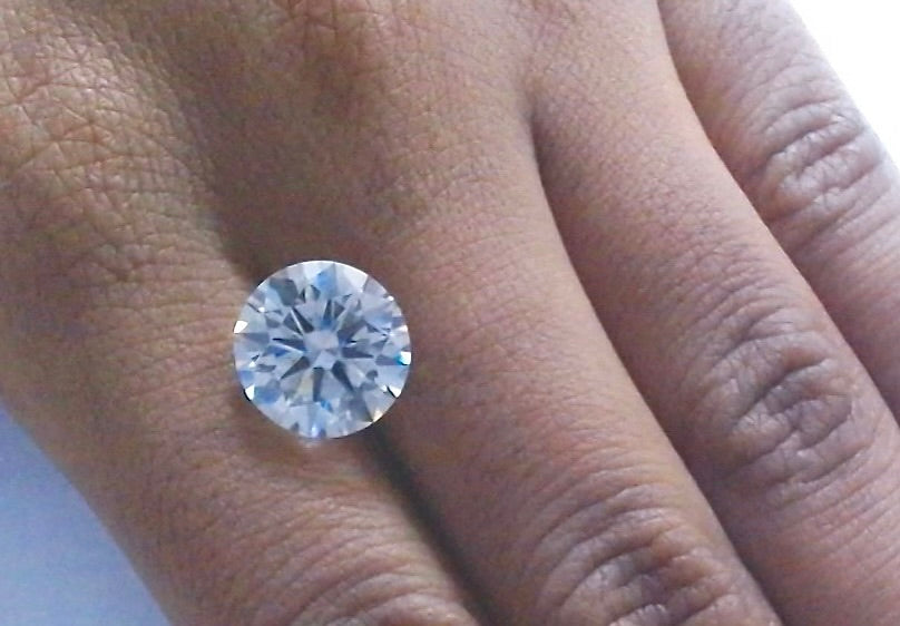 5.30 Carat Round Brilliant Cut Hearts and Arrows Lab Diamond