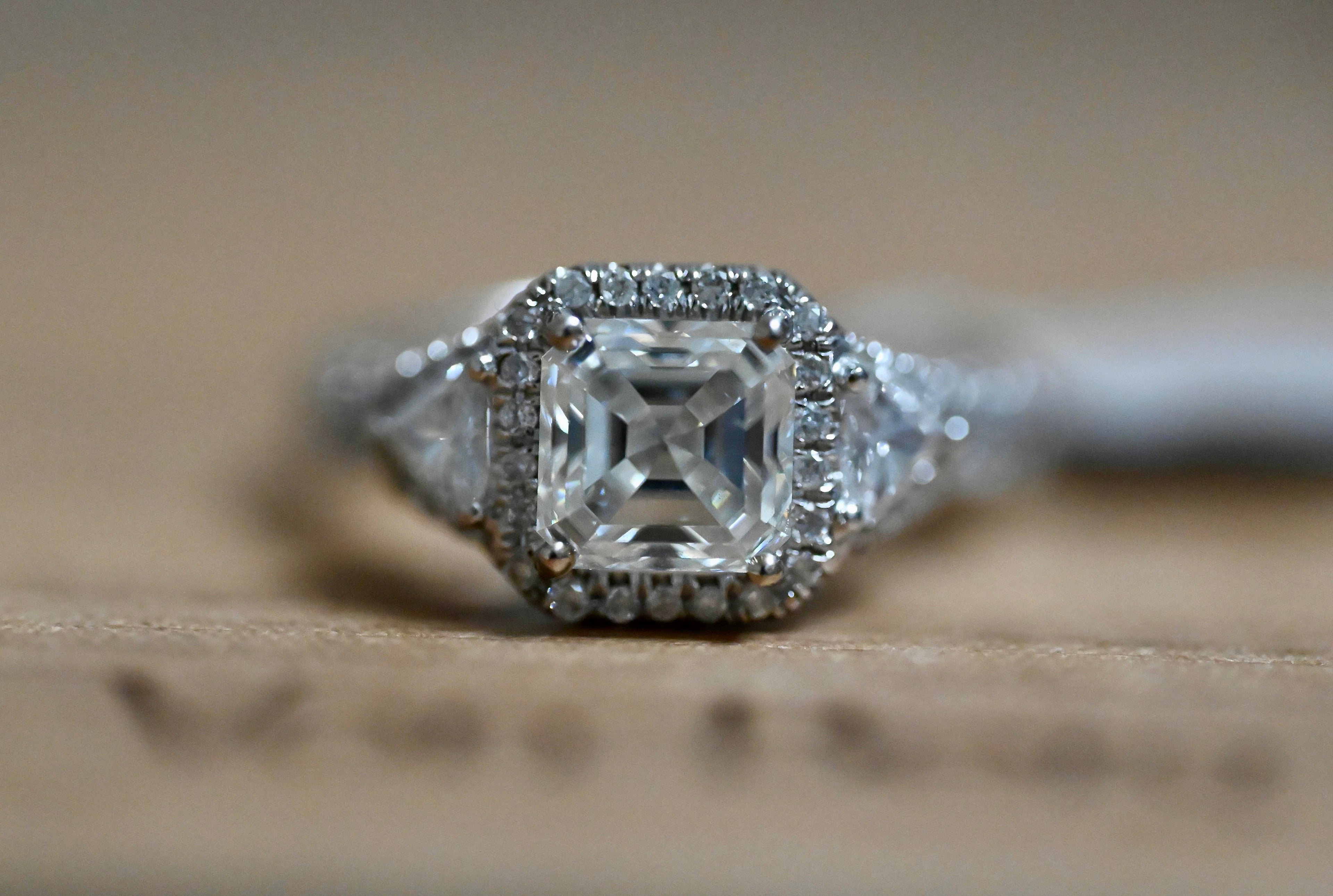 2.27 Carat TW Asscher Cut Diamond Engagement Ring