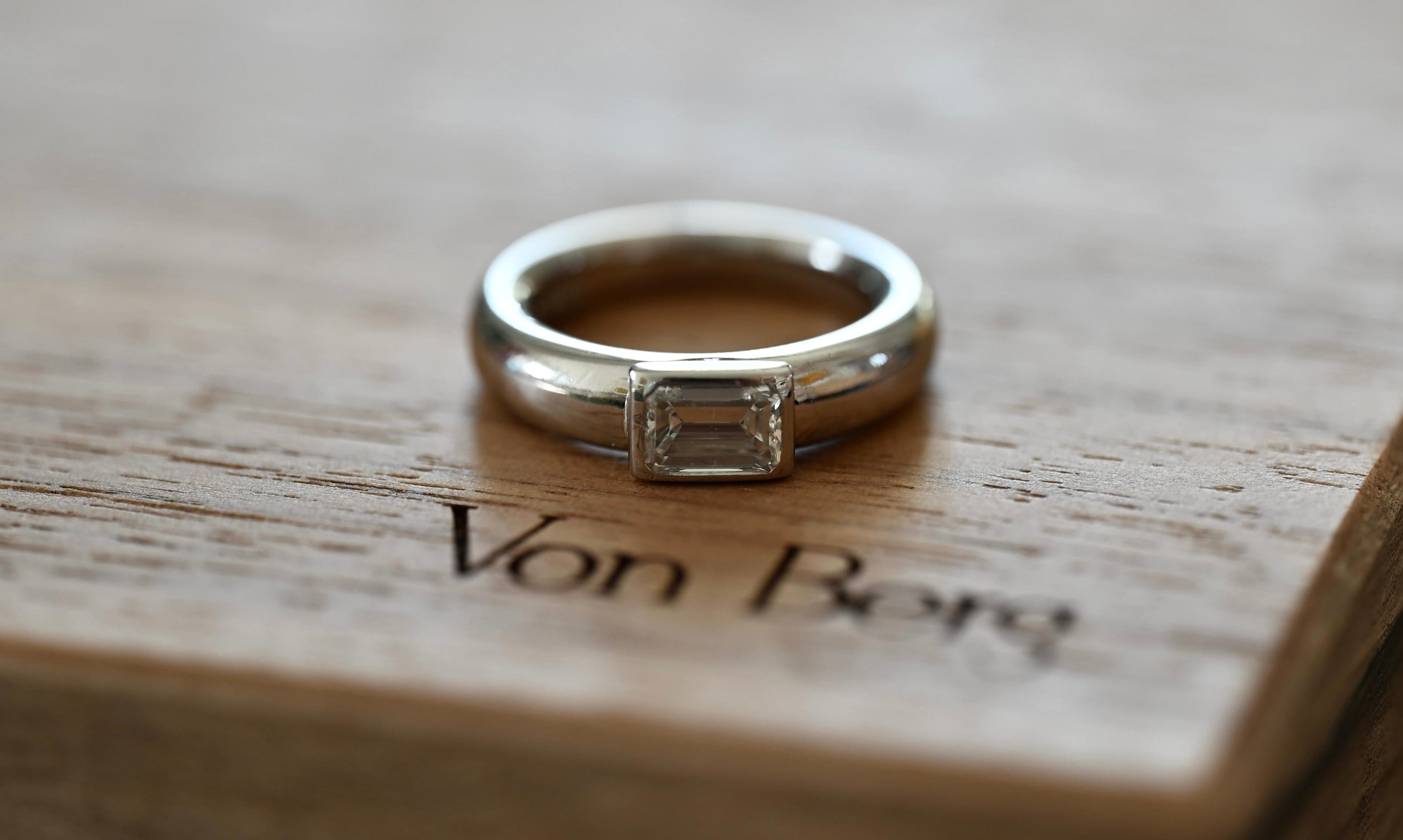 0.60 Carat Emerald Cut Diamond Ring in Platinum