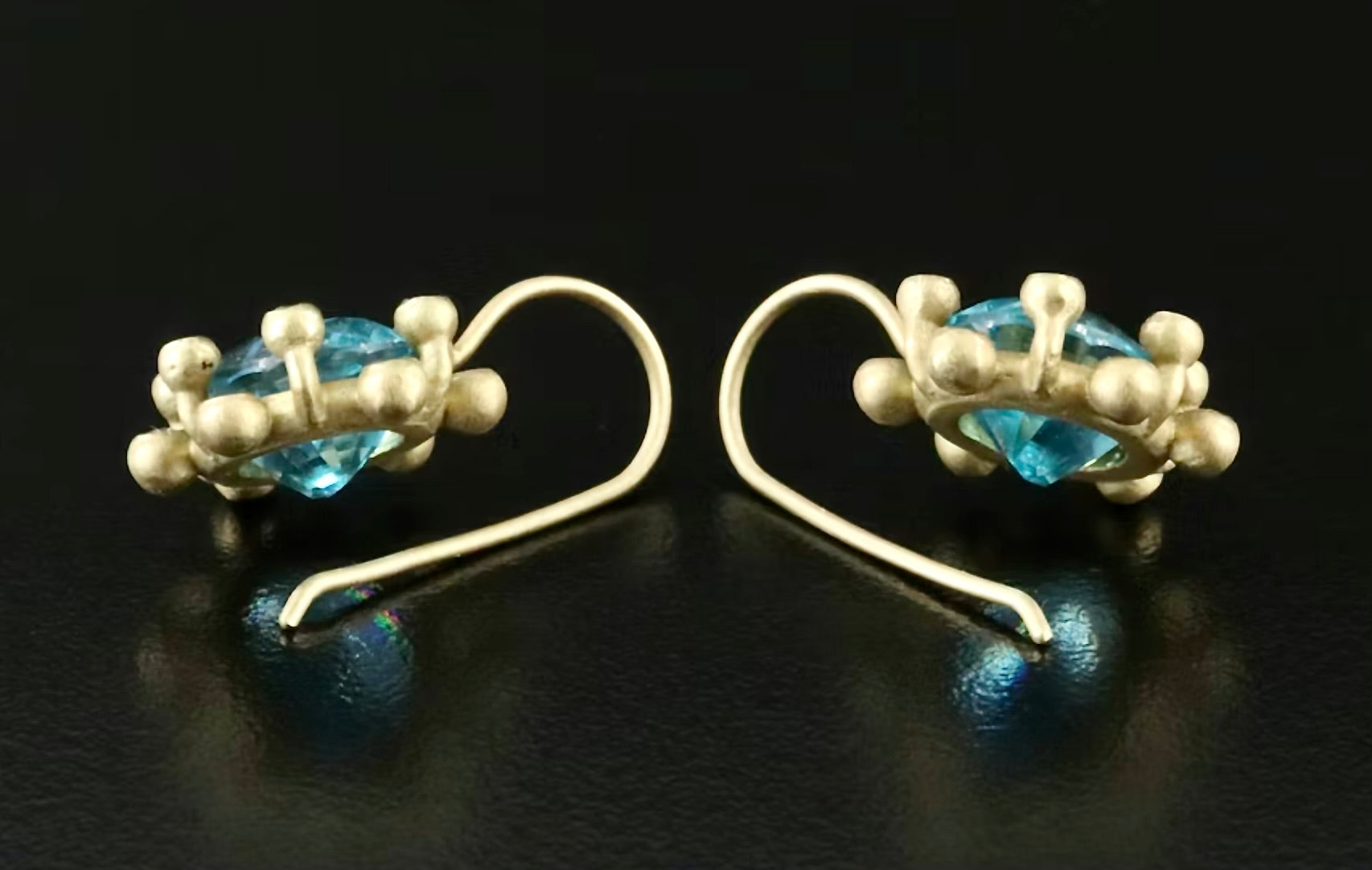 Dazzling 8 Carat Blue Zircon and Diamond Earrings