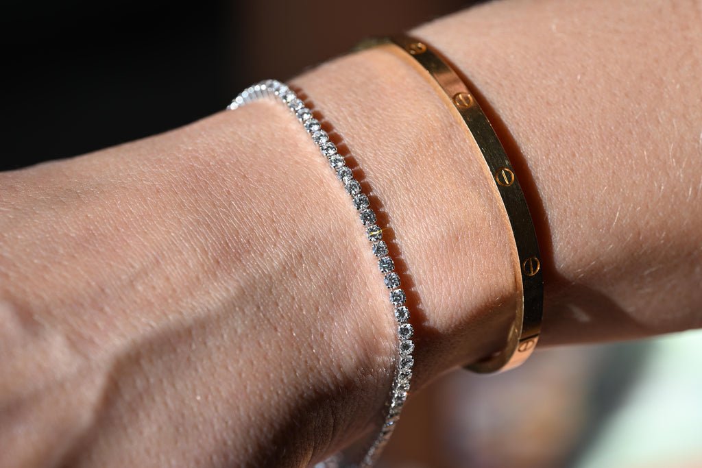 3 Carat Total Weight Lab Diamond Tennis Bracelet 14k Gold