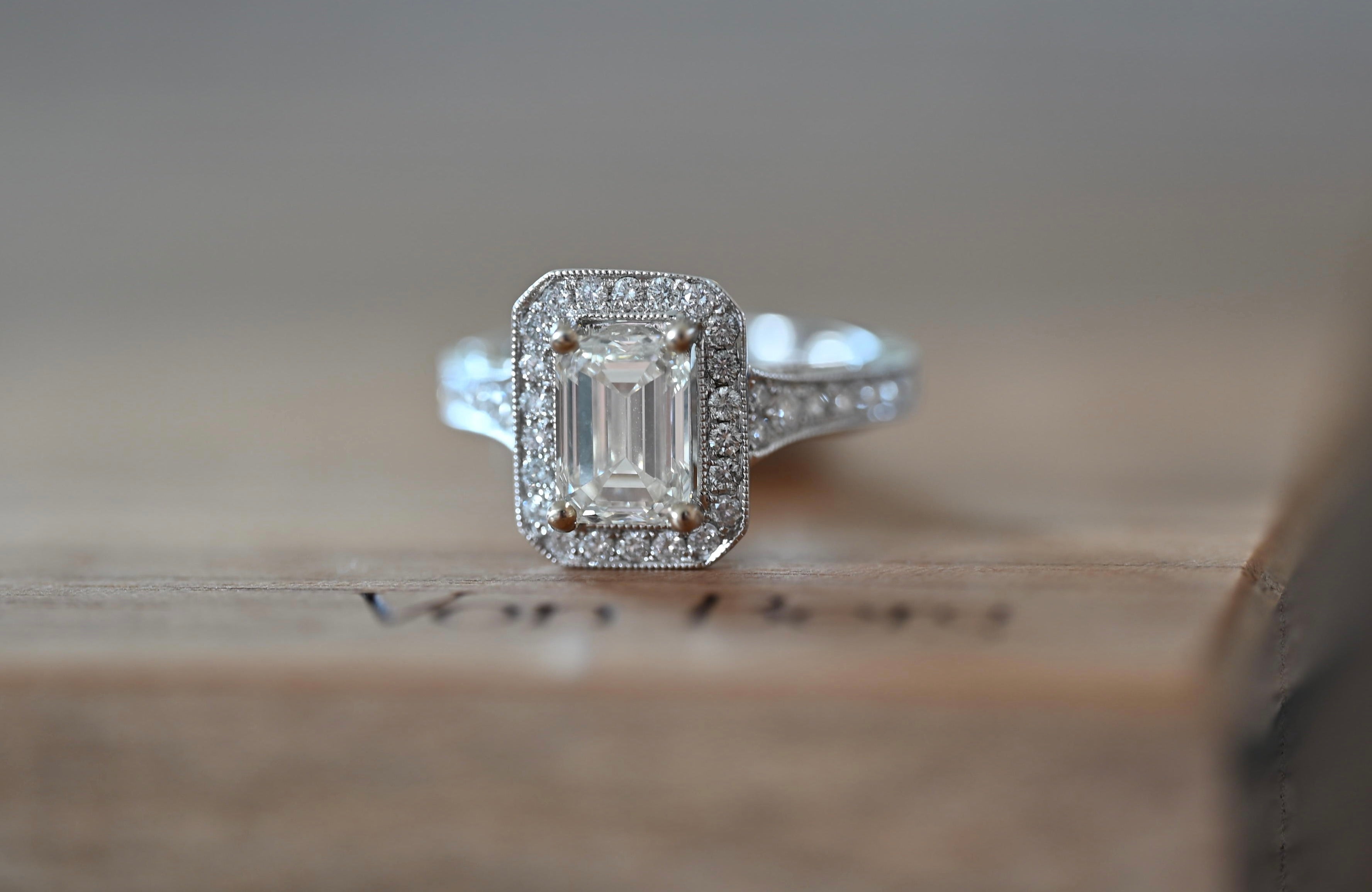 2.60 Carat TW Emerald Cut Diamond Engagement Ring