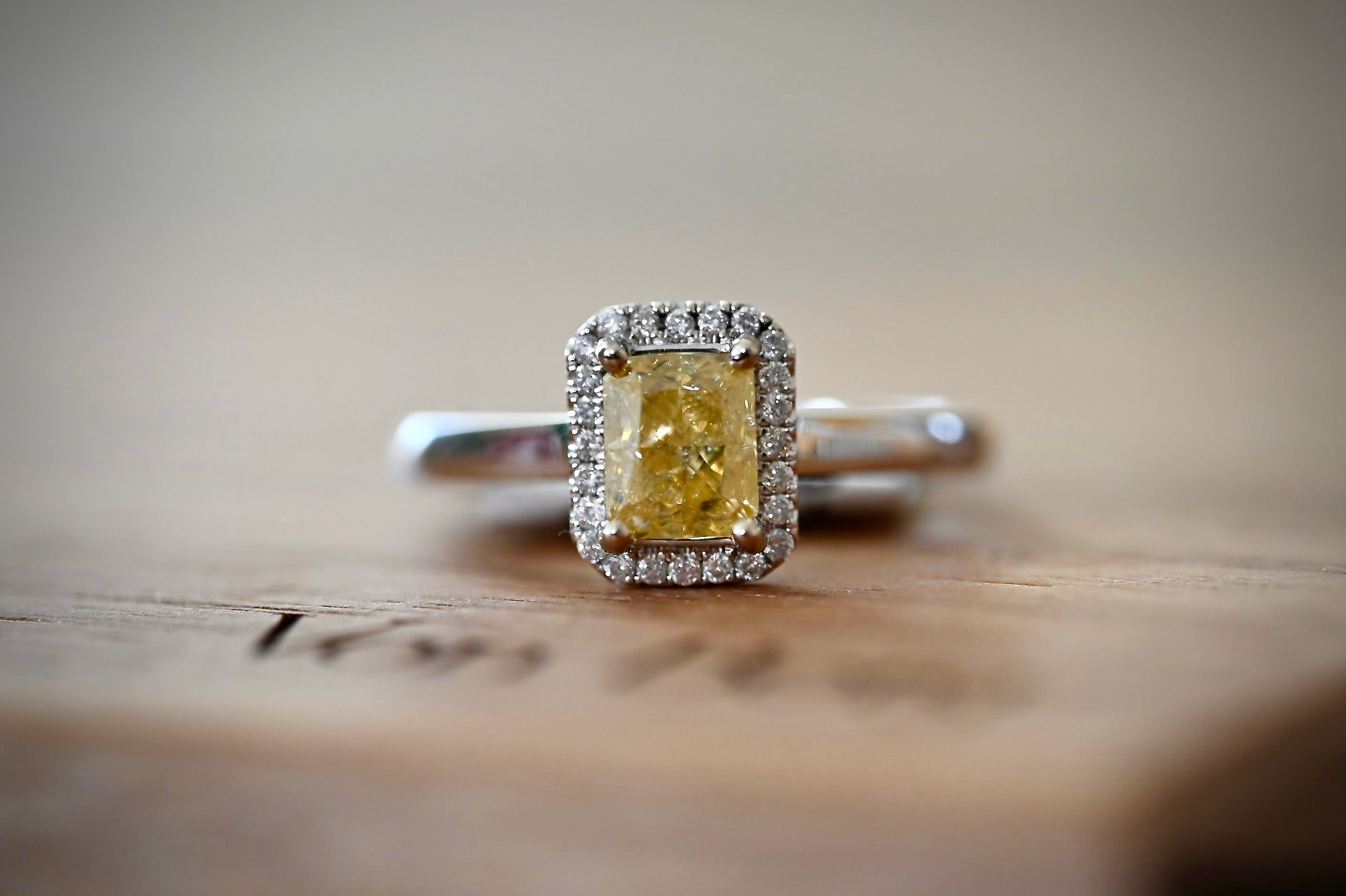 1.16 Carat TW Oval Cut Fancy Intense Orangy-Yellow Diamond Engagement Ring