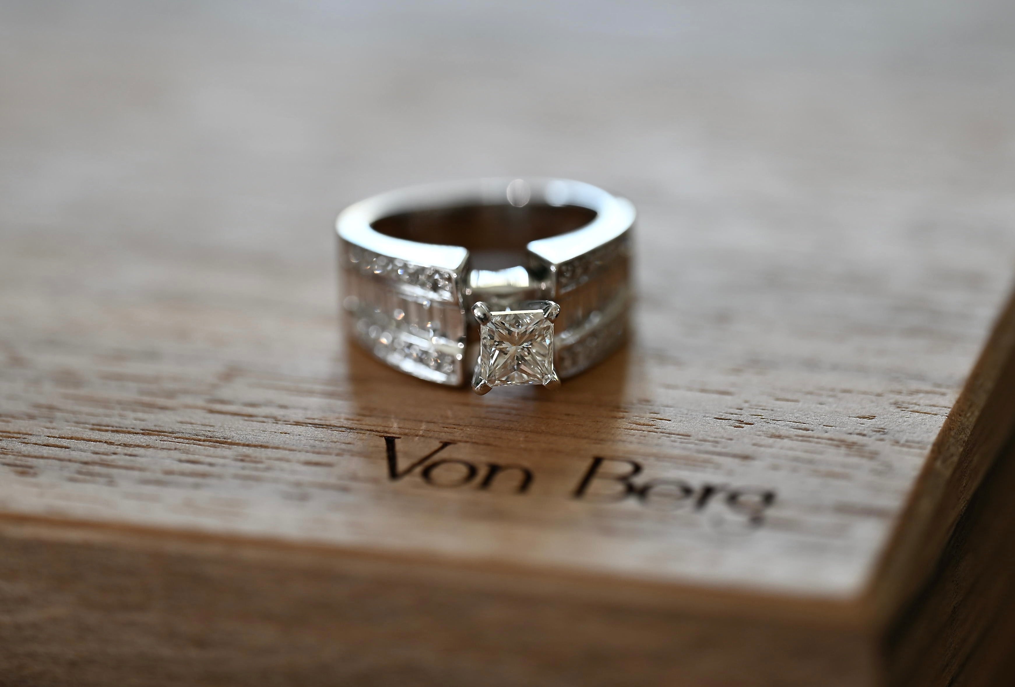 2.01 Carat TW Princess Cut Diamond Engagement Ring