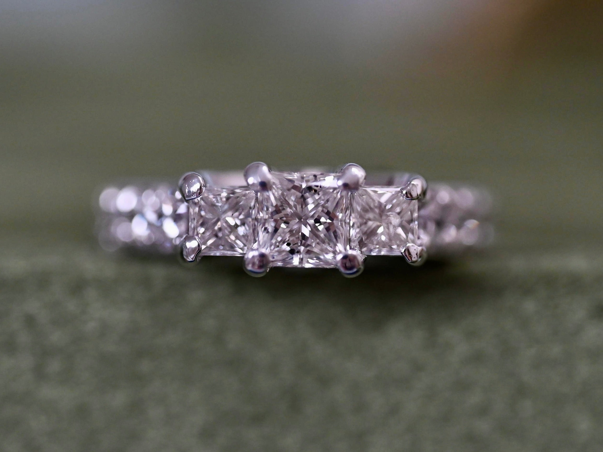 1.79 Carat TW Princess Cut Diamond Engagement Ring