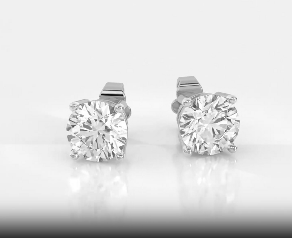 4 Carat Total Weight Hearts & Arrows Lab Diamond Stud Earrings