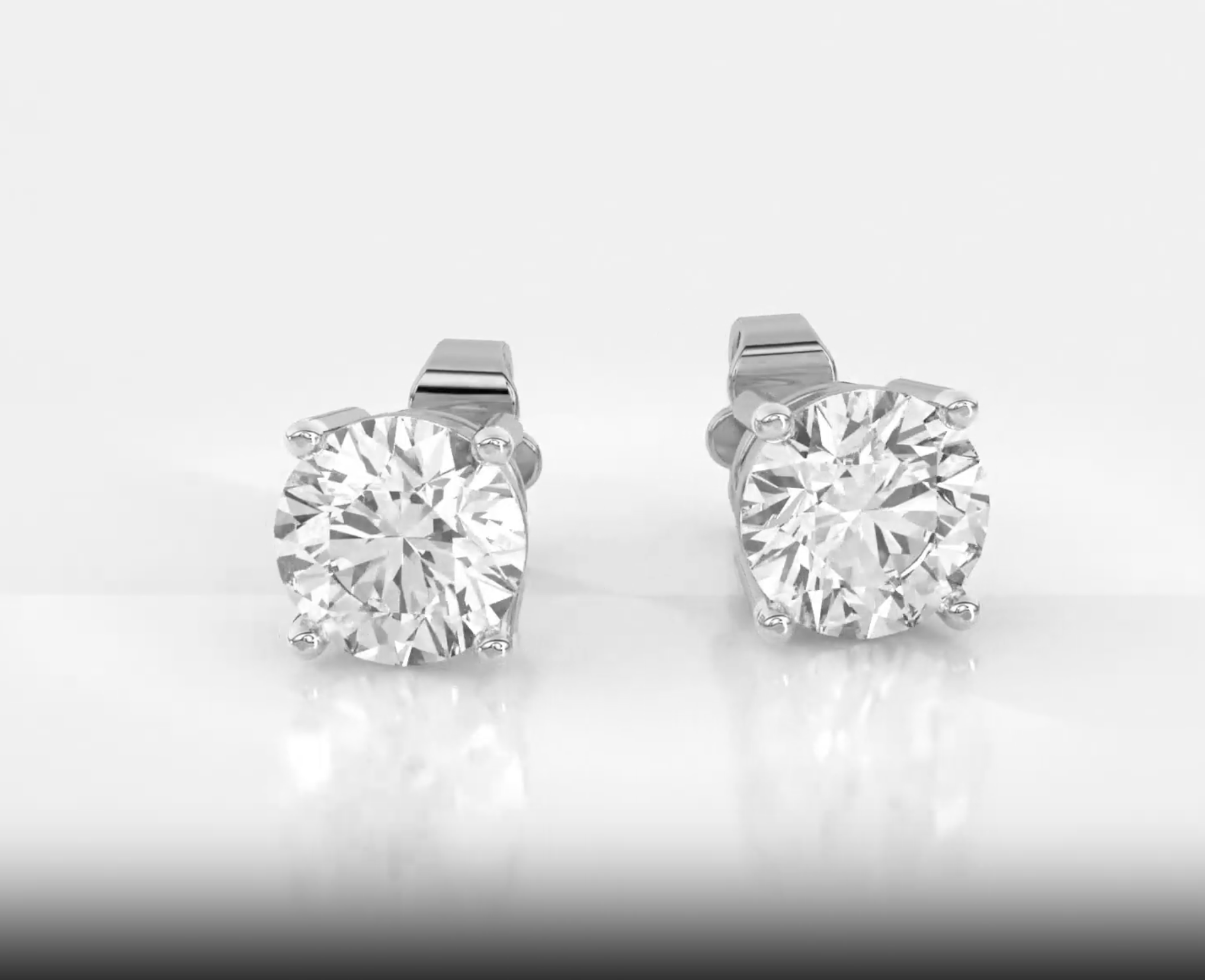 4 Carat Total Weight Hearts & Arrows Lab Diamond Stud Earrings