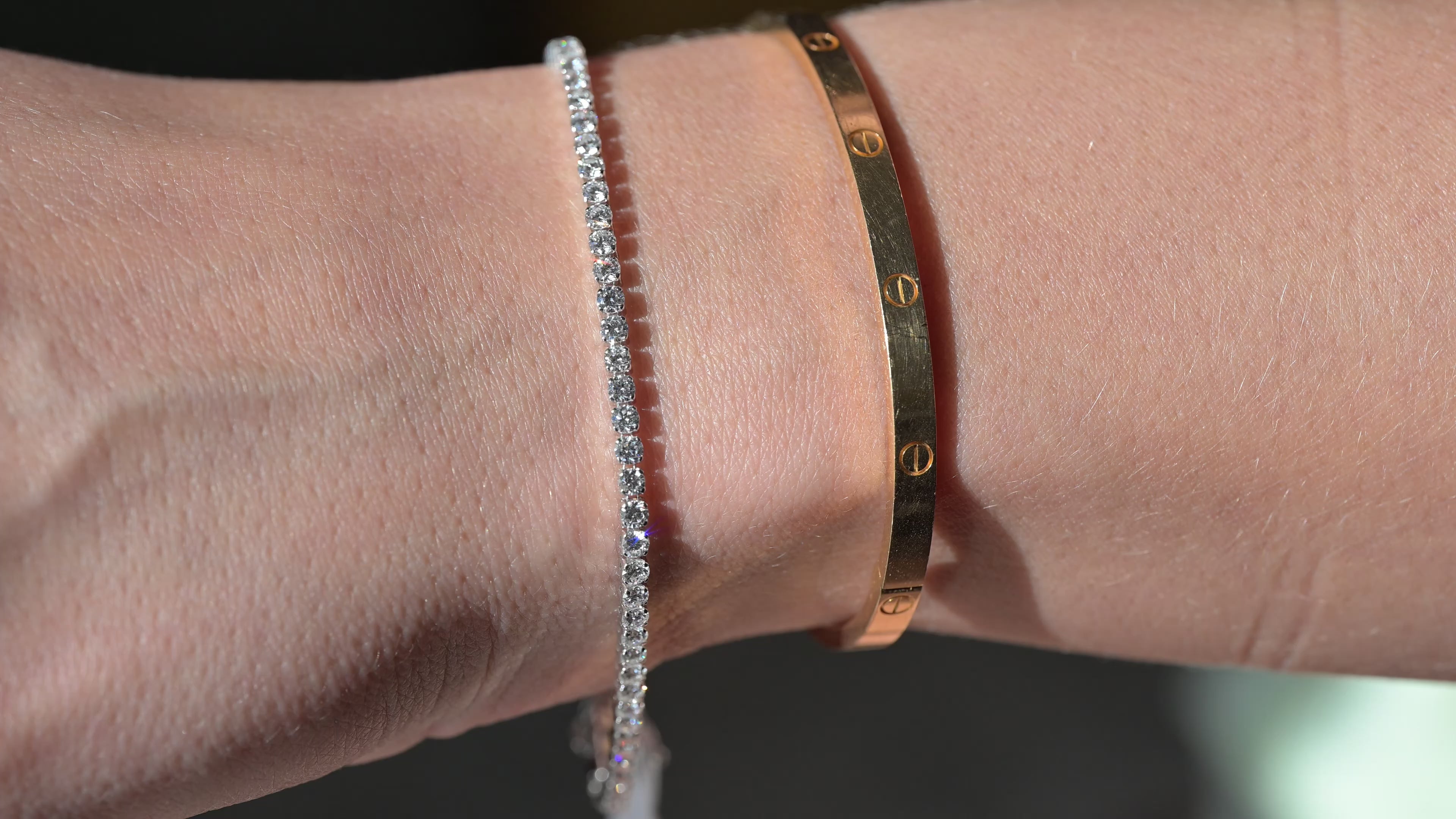 3 Carat Total Weight Lab Diamond Tennis Bracelet 14k Gold