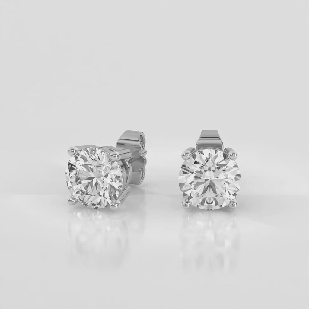 4 Carat Total Weight Hearts & Arrows Lab Diamond Stud Earrings