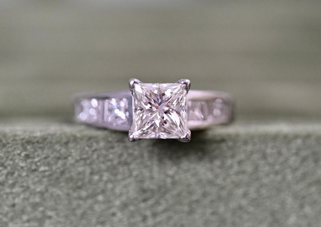 2.15 Carat TW Princess Cut Diamond Engagement Ring